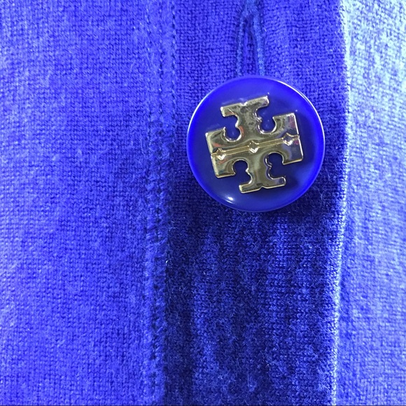 Tory Burch Cardigan Purple Merino Wool Sweater Med - Picture 5 of 8